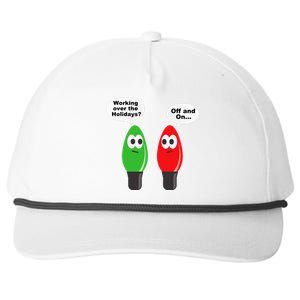 Christmas Lights Joke Light Bulb Working Off On Pun Snapback Five-Panel Rope Hat