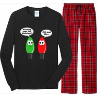 Christmas Lights Joke Light Bulb Working Off On Pun Long Sleeve Pajama Set