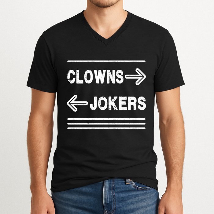Clowns Left Jokers Right Meme V-Neck T-Shirt