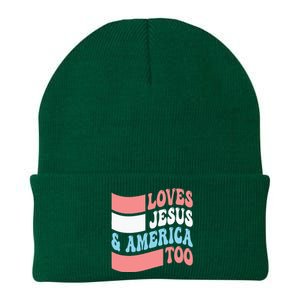 Christian Loves Jesus And America Too 4th Of July Knit Cap Winter Beanie