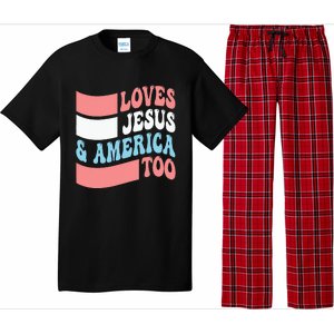 Christian Loves Jesus And America Too 4th Of July Pajama Set