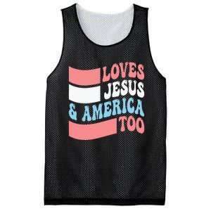 Christian Loves Jesus And America Too 4th Of July Mesh Reversible Basketball Jersey Tank