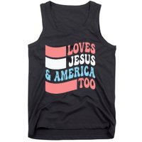 Christian Loves Jesus And America Too 4th Of July Tank Top