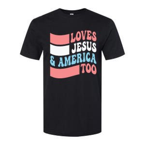 Christian Loves Jesus And America Too 4th Of July Softstyle CVC T-Shirt