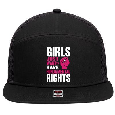 Cyndi Lauper Just Want To Have Fundamental Rights 7 Panel Mesh Trucker Snapback Hat