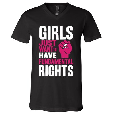 Cyndi Lauper Just Want To Have Fundamental Rights V-Neck T-Shirt