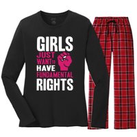 Cyndi Lauper Just Want To Have Fundamental Rights Women's Long Sleeve Flannel Pajama Set 