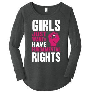 Cyndi Lauper Just Want To Have Fundamental Rights Women's Perfect Tri Tunic Long Sleeve Shirt