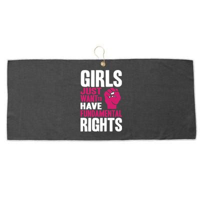 Girls Just Want To Have Fundamental Rights Large Microfiber Waffle Golf Towel