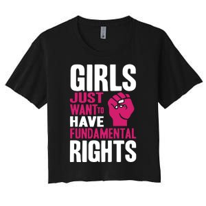 Cyndi Lauper Just Want To Have Fundamental Rights Women's Crop Top Tee