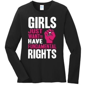 Cyndi Lauper Just Want To Have Fundamental Rights Ladies Long Sleeve Shirt