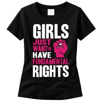 Cyndi Lauper Just Want To Have Fundamental Rights Womens T-Shirt