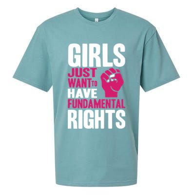 Girls Just Want To Have Fundamental Rights Sueded Cloud Jersey T-Shirt