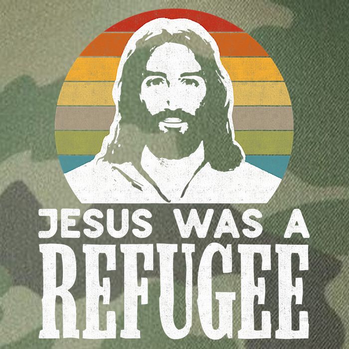 Christian Liberal Jesus Was A Refugee Legacy Tie Dye Trucker Hat