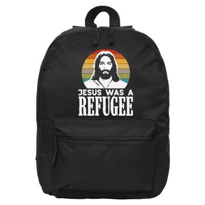 Christian Liberal Jesus Was A Refugee 16 in Basic Backpack