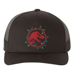 Christmas Lights Jurassic World TRex  Yupoong Adult 5-Panel Trucker Hat