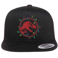 Christmas Lights Jurassic World TRex  Flat Bill Trucker Hat