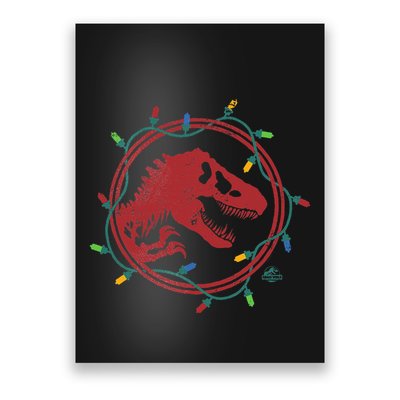 Christmas Lights Jurassic World TRex  Poster