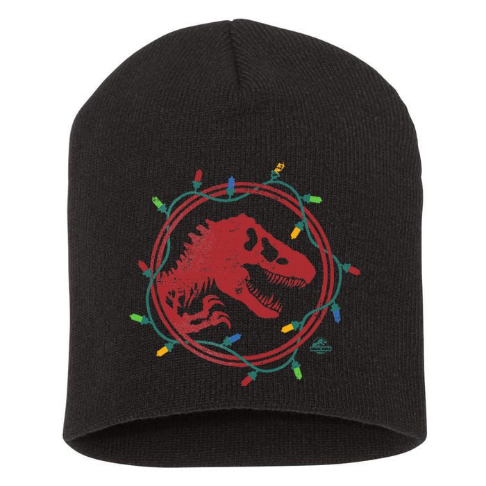 Christmas Lights Jurassic World TRex  Short Acrylic Beanie