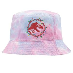 Christmas Lights Jurassic World TRex  Tie-Dyed Bucket Hat