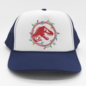 Christmas Lights Jurassic World TRex  Trucker Hat