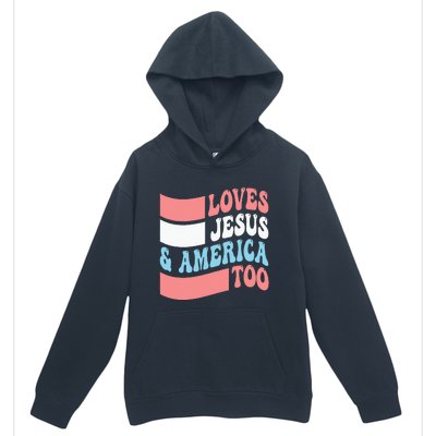 Christian Loves Jesus And America Too 4th Of July Urban Pullover Hoodie