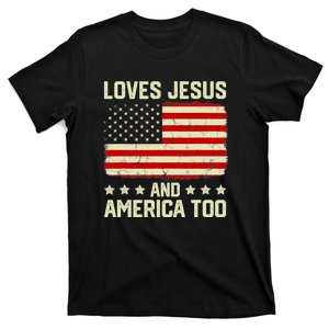 Christian Loves Jesus And America Too USA Patriotic T-Shirt