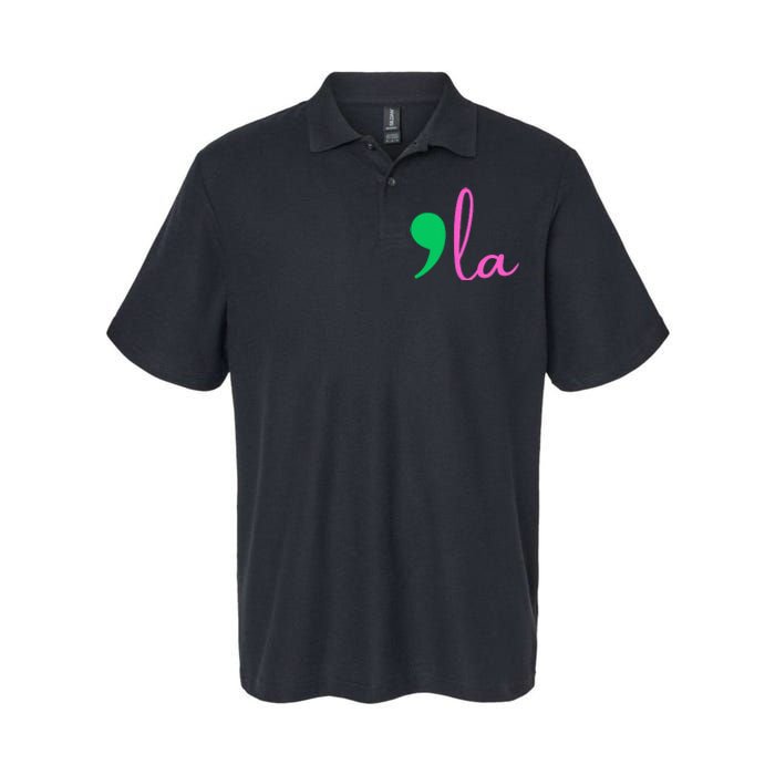 Comma La Kamala Harris 2024 President Comma La Softstyle Adult Sport Polo