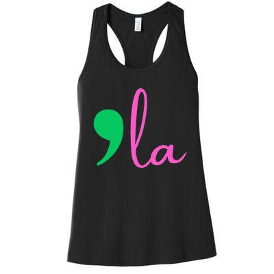 Comma La Kamala Harris 2024 President Comma La Women's Racerback Tank