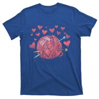 Crocheting Lover Knitter Crocheter Hearts Yarn Knitting Gift T-Shirt