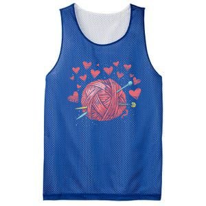 Crocheting Lover Knitter Crocheter Hearts Yarn Knitting Gift Mesh Reversible Basketball Jersey Tank