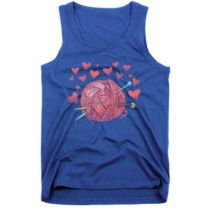 Crocheting Lover Knitter Crocheter Hearts Yarn Knitting Gift Tank Top