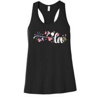 Comma La Kamala Harris Vintage Floral Feminine President Women's Racerback Tank