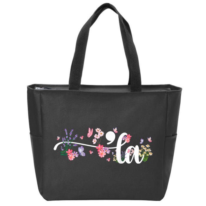 Comma La Kamala Harris Vintage Floral Feminine President Zip Tote Bag