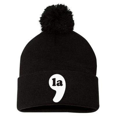 Comma La Kamala Harris Pom Pom 12in Knit Beanie