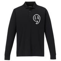 Comma La Kamala Vote For 2024 President Kamala Harris Performance Long Sleeve Polo