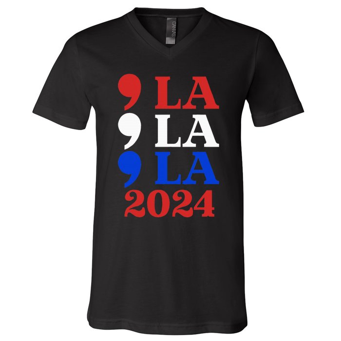 Comma La Kamala Vote For 2024 President Kamala Harris V-Neck T-Shirt