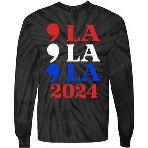 Comma La Kamala Vote For 2024 President Kamala Harris Tie-Dye Long Sleeve Shirt