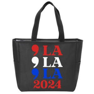 Comma La Kamala Vote For 2024 President Kamala Harris Zip Tote Bag