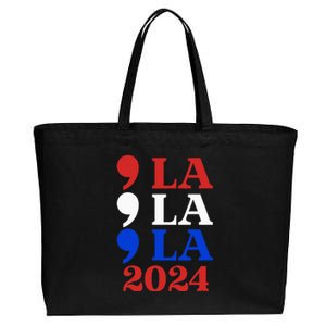 Comma La Kamala Vote For 2024 President Kamala Harris Cotton Canvas Jumbo Tote