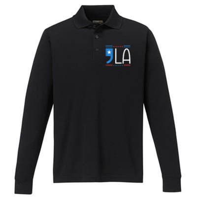 Comma La Kamala Harris Performance Long Sleeve Polo