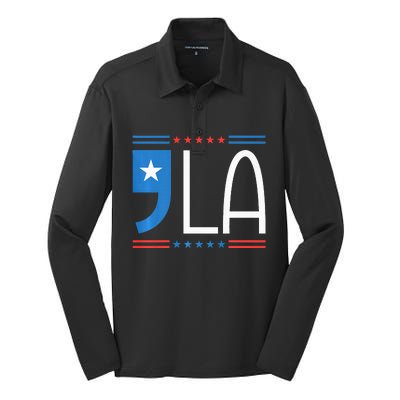 Comma La Kamala Harris Silk Touch Performance Long Sleeve Polo