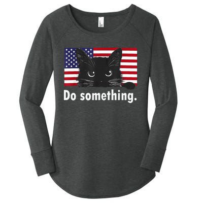 Cat Ladies Kamala Harris 2024 Election Do Something Women's Perfect Tri Tunic Long Sleeve Shirt