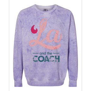 Comma La Kamala Harris Tim Walz Coach 2024 La Comma Colorblast Crewneck Sweatshirt