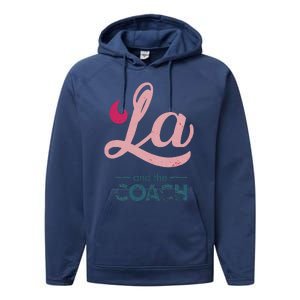 Comma La Kamala Harris Tim Walz Coach 2024 La Comma Performance Fleece Hoodie