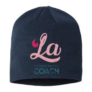 Comma La Kamala Harris Tim Walz Coach 2024 La Comma Sustainable Beanie