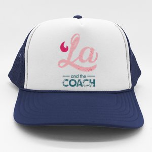 Comma La Kamala Harris Tim Walz Coach 2024 La Comma Trucker Hat