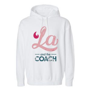 Comma La Kamala Harris Tim Walz Coach 2024 La Comma Garment-Dyed Fleece Hoodie