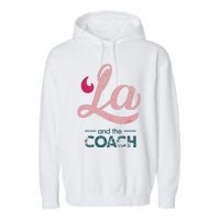 Comma La Kamala Harris Tim Walz Coach 2024 La Comma Garment-Dyed Fleece Hoodie