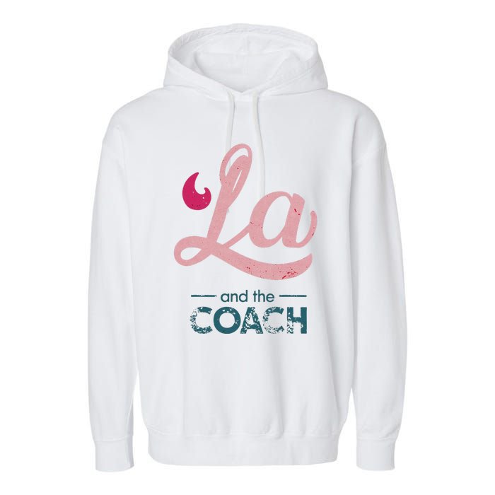 Comma La Kamala Harris Tim Walz Coach 2024 La Comma Garment-Dyed Fleece Hoodie